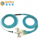 OM4 MPO To LC 12 Core Multimode Fanout MTP MPO fiber Optic Patch Cord cable For data center for sale