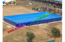 China Summer Rectangular PVC Water Inflatable Swimming Pools with Metal Frame supplier