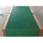 Green Fiberglass Grating Panels , Plastic Walkway Grating Customized Size for sale