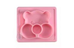 China Silicone Customized Bear Shape Baby Feeding Suction Bowl And Plate With Spoon supplier