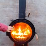 Indoor 600mm Wood Burning Fire Pits Suspended Wood Burning Fireplace ISO9001 for sale