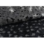 Golden Black Sequin Lace Fabric With 3D Embroidery Fabric For Party Gown Dresses for sale