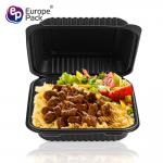 Eco-friendly high quality biodegradable cornstarch black take away food plastic container for sale