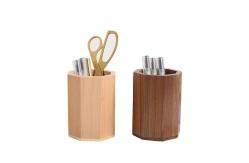 China OEM ODM Solid Wooden Pencil Vase Desktop Pen Holder For Shcool supplier