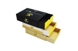 China PVC PET Underwear Window Box Packaging Printing Matt Black Cardboard Drawer Sliding Style supplier