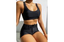 China Kawalala Women Swimwear Black Padded Triangle Bikini supplier