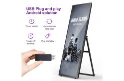 China 75 Full Screen 4K Portable Digital Poster Advertising Signage Display With Wheels supplier