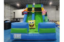 China Customized PVC Inflatable Dry Slides SpongeBob Square Pants Inflatable Castle For Kids supplier