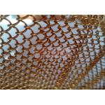 Anodized Aluminium Flexible Metal Mesh Curtains Gold Color For Architectural Decoration for sale
