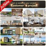 Embedded Industrial 6 Speeds Remote Control Retractable Ceiling Fan With LED Light