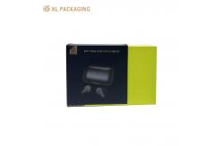 China XL Packaging Black Rigid Paper Earphone Packaging Box  Shockproof Mobile Bluetooth Headset Box With Magnetic Closure Foam Insert Gloss Lamination Sleek Design For Wireless Earbuds Tech Gifts supplier
