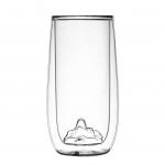 Mountain Shap Clear Coffee Mugs , Borosilicate Insulated Double Wall Glass Cup