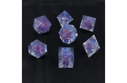 China Purple liquid natural resin character plays a multi -noodle dice set dnd dice supplier