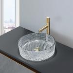 Glass Bathroom Wash Basin Trace Silver Color Easy To Clean for sale