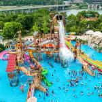 Customized Aquatic Playground Entertainment Splash Party Fiberglass Slide Water Theme Aqua House for sale
