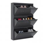 Modern Metal Storage Cabinet Furniture Black Home Steel Shoe Rack Cabinet for sale