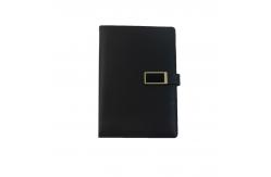 China Custom LED Logo PU Leather Notebook For Business Office Usage supplier