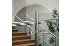 China Rust-Proof 201 Stainless Steel Handrails with Flat Saddle for Glass Railings supplier