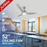 OEM 52 Inch 220v Dimmable LED Plastic Ceiling Fan Custom Logo for sale