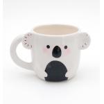 Custom logo ceramic cute 3d animal face shaped coffee mugs for sale