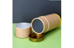 China Customized Cardboard Cylindrical Packaging Box With Metal Lids Inside supplier