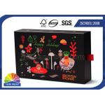 Shiny Laminated Personalized Drawer Paper Box , Black Cardboard Paper Box for sale
