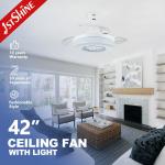 Embedded Industrial 6 Speeds Remote Control Retractable Ceiling Fan With LED Light for sale