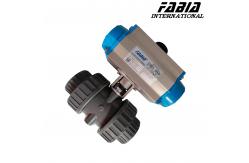China Pneumatic Double Command Ball Valve with PVC Body supplier