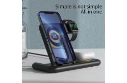 China Compatible Wholesale Foldable Charging Stand Station Multifunctional Foldable 4 In 1 Wireless Charger supplier