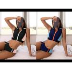 Hit the Beach in Style with Striped Bandeau Swimming Suits Bikini for sale