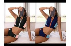 China Hit the Beach in Style with Striped Bandeau Swimming Suits Bikini supplier