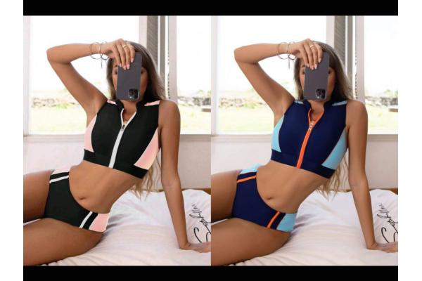 Hit the Beach in Style with Striped Bandeau Swimming Suits Bikini