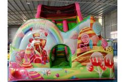China Amusement Park Inflatable Dry Slides Candy House Inflatable Slides Castle For Kids supplier