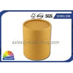 No Printing Kraft Cardboard Tubes Packaging , Cylinder Round Kraft Paper Cans for sale