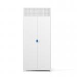 Home Furniture White Metal Wardrobe Double Door Clothes Storage Cabinet for sale