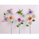 Colorful Metal Plug In Solar Garden Ornament For Outdoor And Garden Decoration for sale