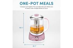 China 1.5L 1500W Glass Water Kettle Clear Tea Kettle With Infuser LED Base supplier