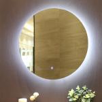 High Output LED Custom Bathroom Mirrors Round LED Backlit Mirror With Defogger for sale