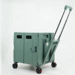 Portable Folding Supermarket Plastic Shopping Cart 3 Diameter Wheels for sale