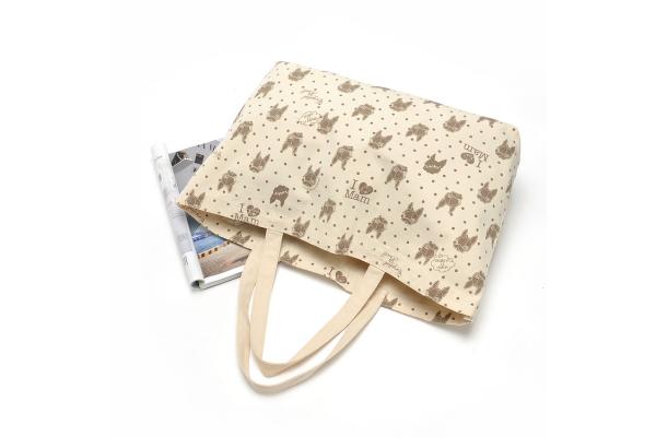 Cotton Lining Eco Canvas Bags with Customizable Zipper Closure