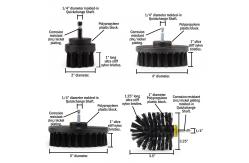 China PP Nylon Basic Drill Cleaning Brush Attachment Black 4 Pack supplier