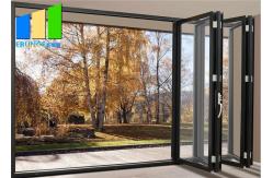 China Exterior Patio Red Folding Glass Stack Bifold Door With Aluminum Frame supplier
