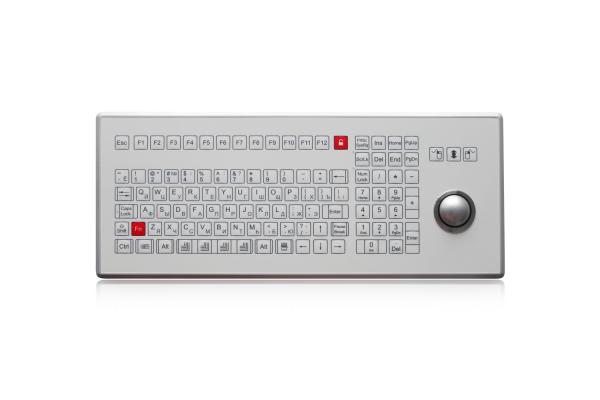 IP65 Industrial Membrane Keyboard Omron Switch With Optical Trackball
