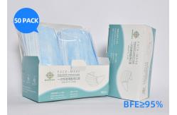 China 3 Layers Blue Face Mask Surgical Disposable Excellent Bacterial Filtration Properties supplier