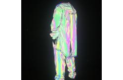 China Full Zip Up Face Hood Reflective Coat Mens Rainbow Reflective Jacket Turtleneck supplier