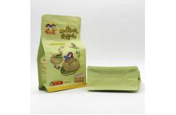 China Eight Side Seal Flat Bottom Zipper Pouch Kraft Paper Aluminum Foil Material supplier