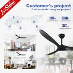 CE ROHS 3 Blade Solid Wood Ceiling Fan Without Light 60 Inch