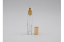 China Square Cologne Perfume Tester Bottle With Gold Aluminum Spray Pump supplier