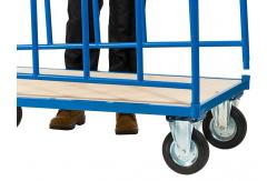 China Fabrication 500KG Platform Trolley With Sides Platform Utility Cart Blue supplier