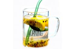 China 450ml Single Wall Glass Coffee Cup With Handle Simple Design Heat Proof supplier